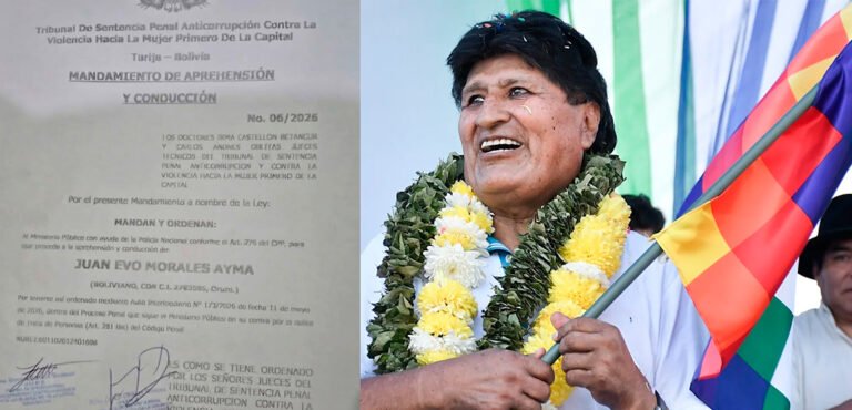 JUSTICIA DECLARA REBELDE A EVO MORALES Y ORDENA NUEVAMENTE SU APREHENSIÓN POR CASO DE TRATA